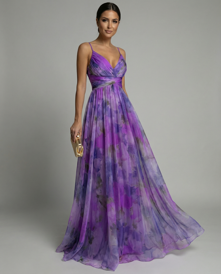Lovely floral maxi dress for women, an elegant choice for evening wear, parties, and wedding guests.