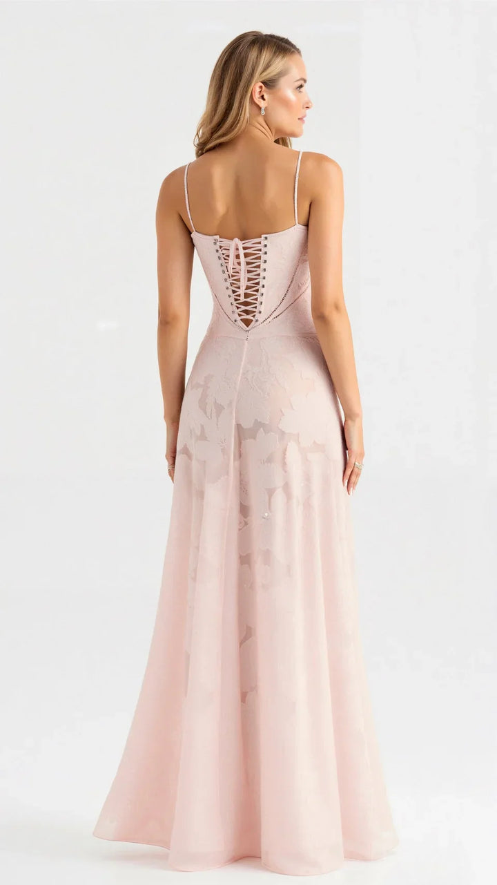 A-line elegant floral maxi dress for women, featuring a flattering sweetheart neckline & long silhouette.