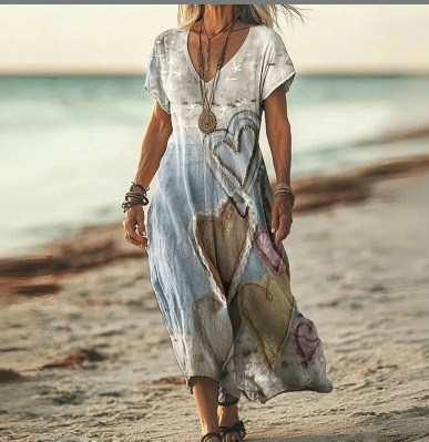 Light & airy women's floral midi dress, elegant and comfortable for spring & summer.