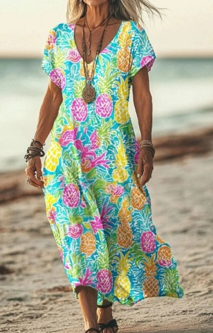 Women's elegant floral midi dress, a stunning piece for any summer or spring occasion.