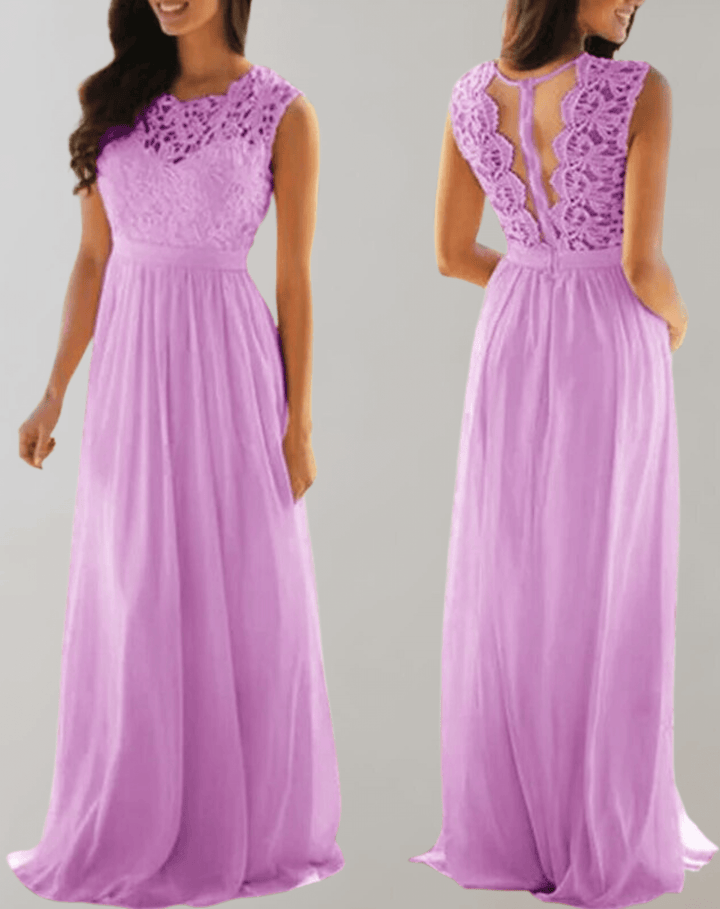 Beautiful women's elegant lace maxi dress with a comfortable, flowing style, great for parties & summer fashion.