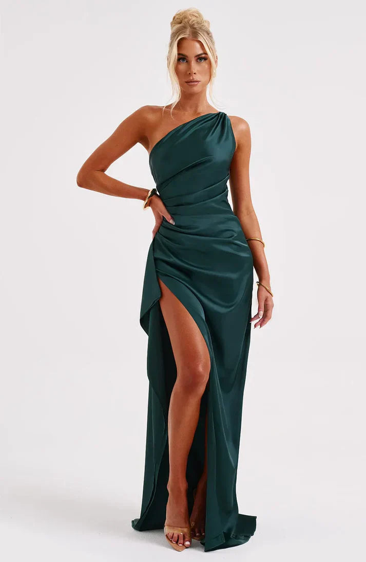 Elegant women's flowy Dakota maxi dress, versatile for summer casual or spring party occasions.