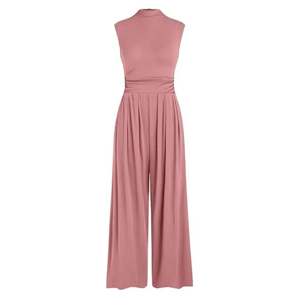 Fashionable women's wide-leg jumpsuit, a versatile and elegant formal outfit for special events.