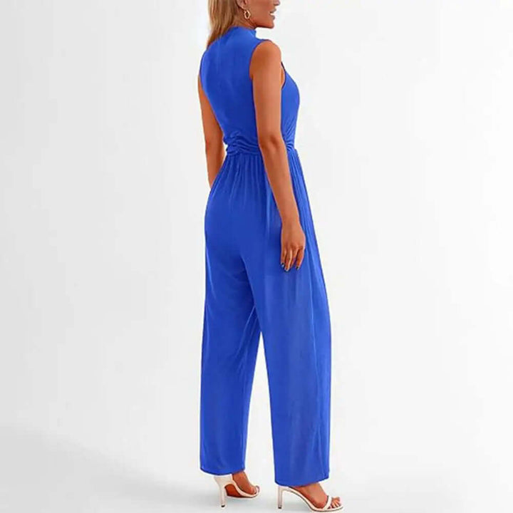 Sophisticated khaki wide-leg jumpsuit for women, an elegant choice for formal events.