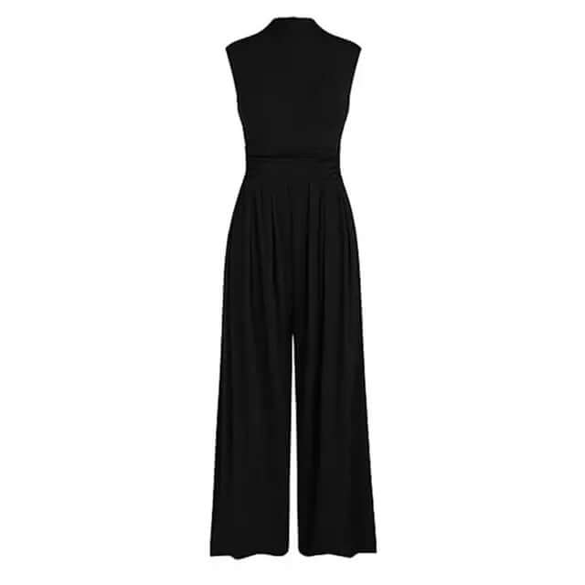 Sophisticated women's wide-leg jumpsuit, a comfortable & stylish formal outfit for occasions.