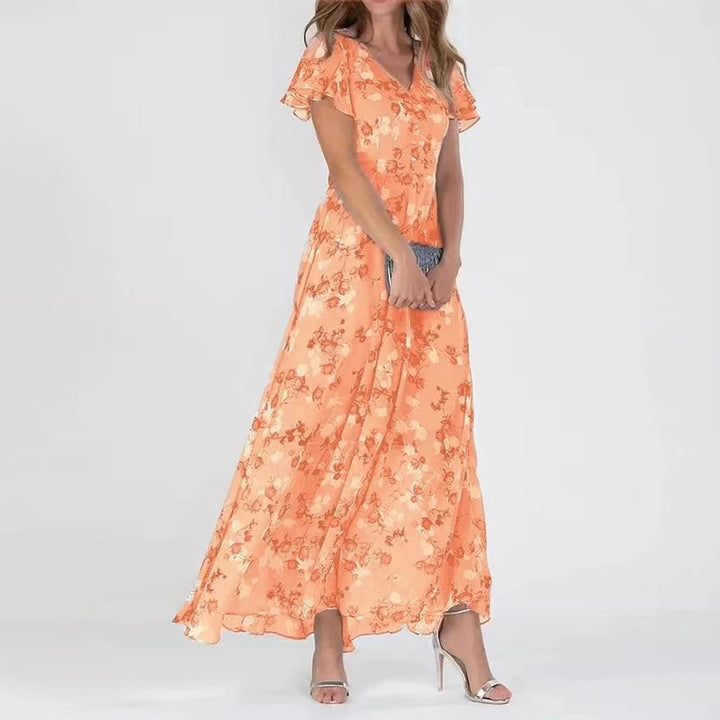 Elegant women's glamorous tummy control maxi dress. Flattering fit for confident special occasion style.