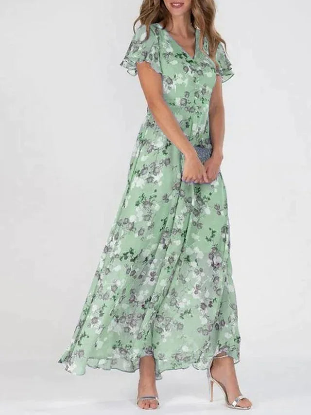 Flattering women's maxi dress with tummy control. Chic and versatile for elegant comfort & confident style.