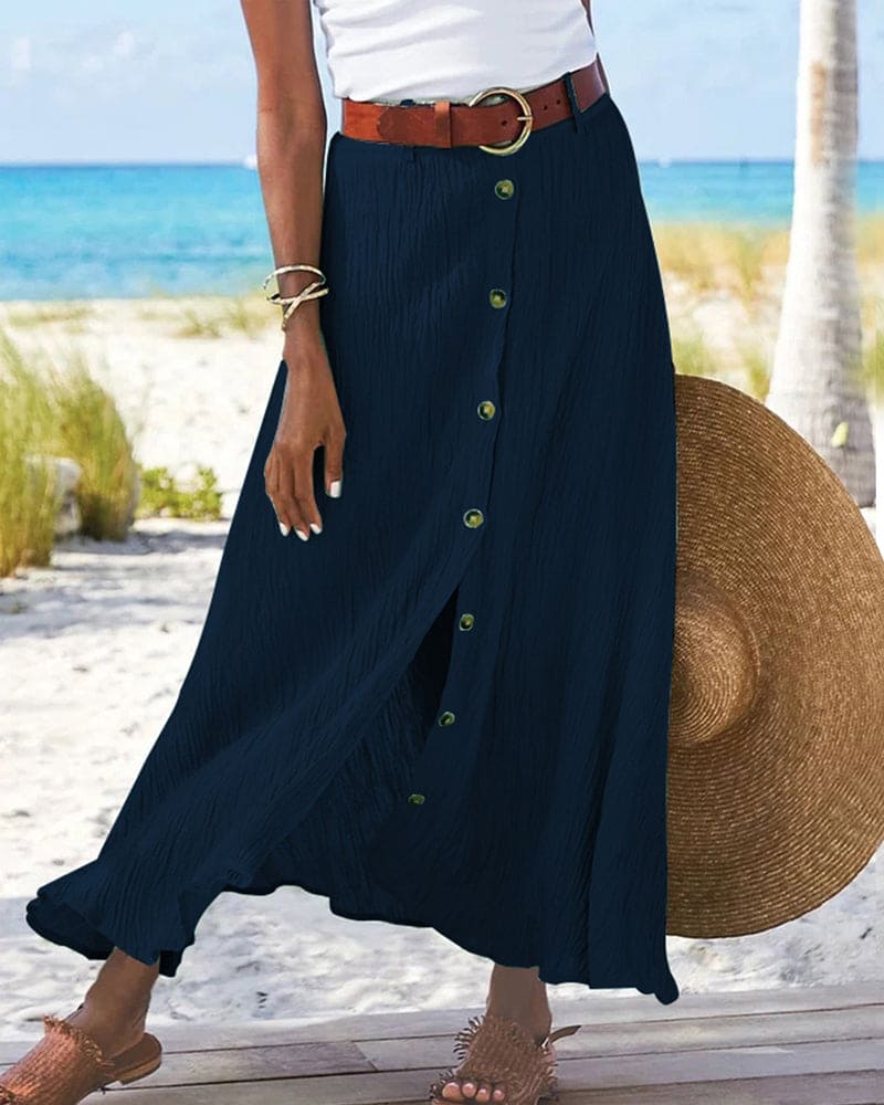 Flowy maxi skirt for women, featuring a high waist and elegant design for classic style.