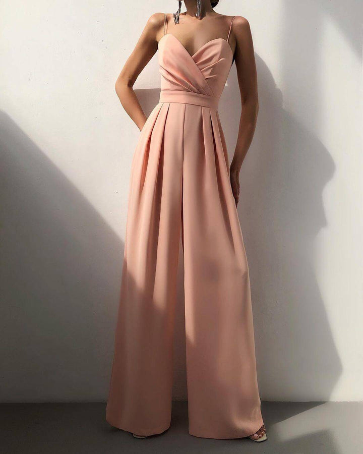 Women's apparel: high-waisted spaghetti strap jumpsuit, an elegant and comfortable choice for any occasion.