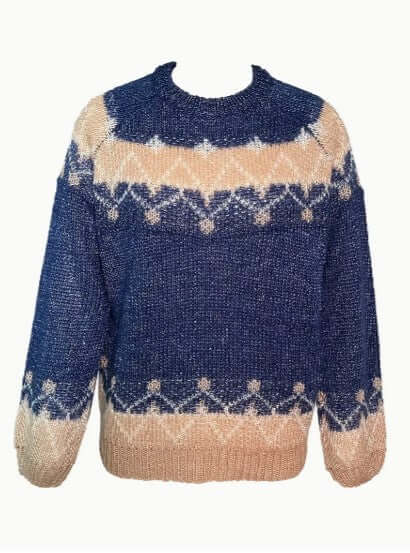 Chic women's knitted round neck sweater. Cozy long sleeve elegant top for winter apparel.