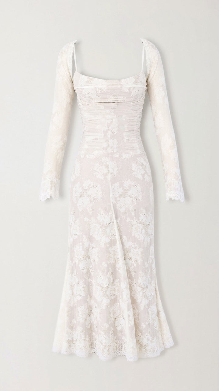 Romantic long formal evening gown for women, perfect for special occasion parties and guests.
