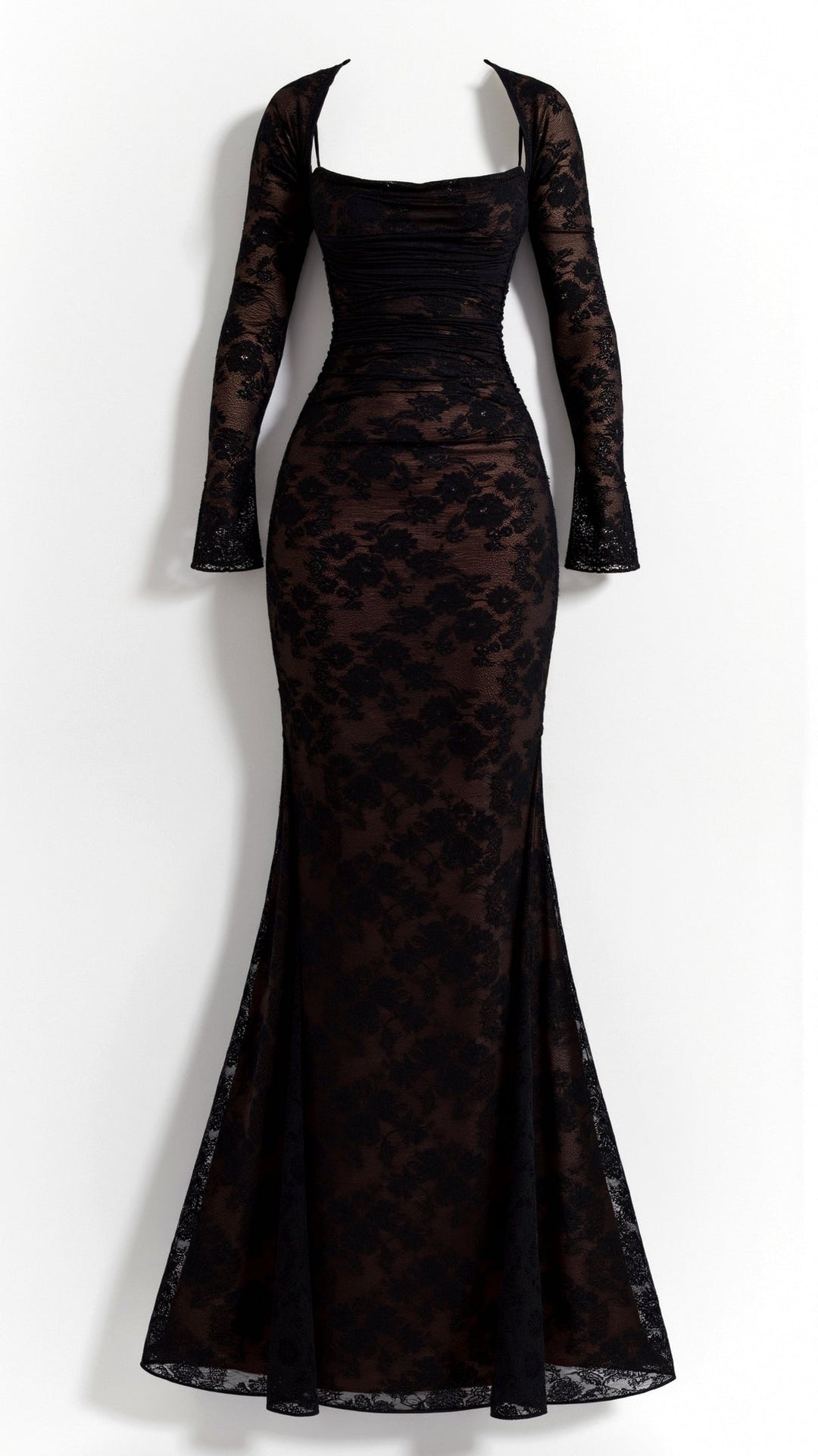 Sophisticated women's formal maxi dress, flattering for wedding guests & evening parties.