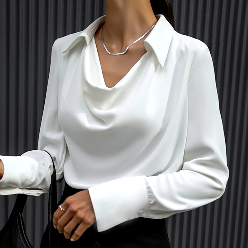 Sophisticated women's elegant long-sleeve shirt, a versatile fashion top for a polished and classic look.