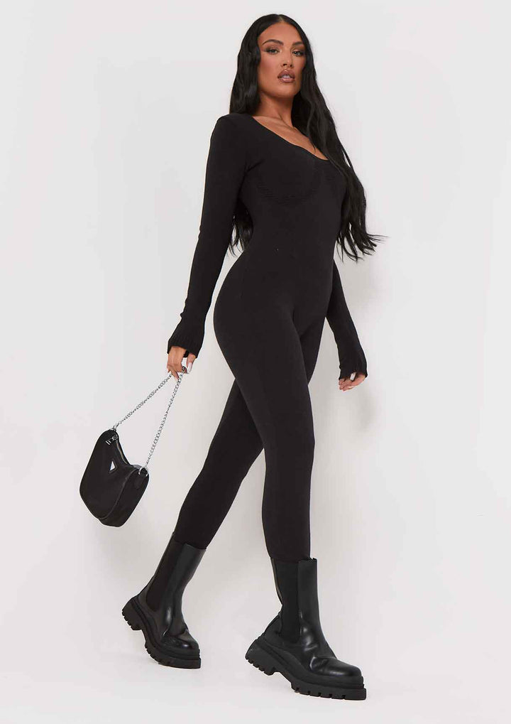 Chic women's tailored long sleeve jumpsuit, offering versatile style and comfort for any event.