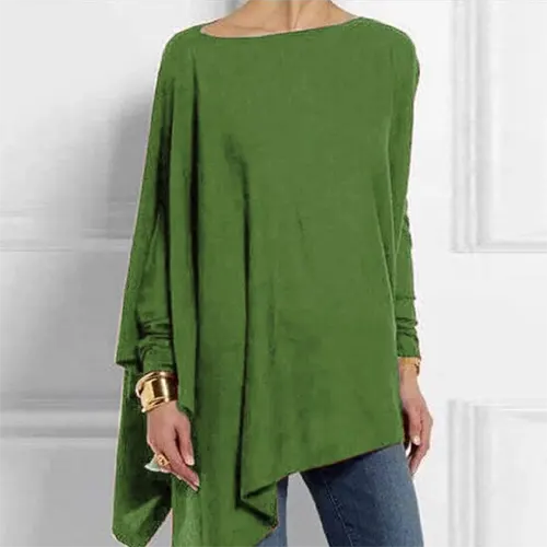 Versatile women's long sleeve top, chic for fall fashion, comfortable everyday wear, elegant classic style.