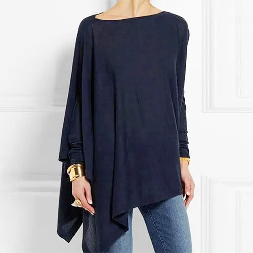 Modern women's long sleeve top, offering elegant comfort for everyday style, great for versatile layering.