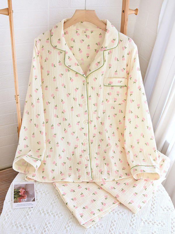 Elegant women's luxurious cotton summer pyjama set. Soft, breathable sleepwear for ultimate comfort & relaxation.