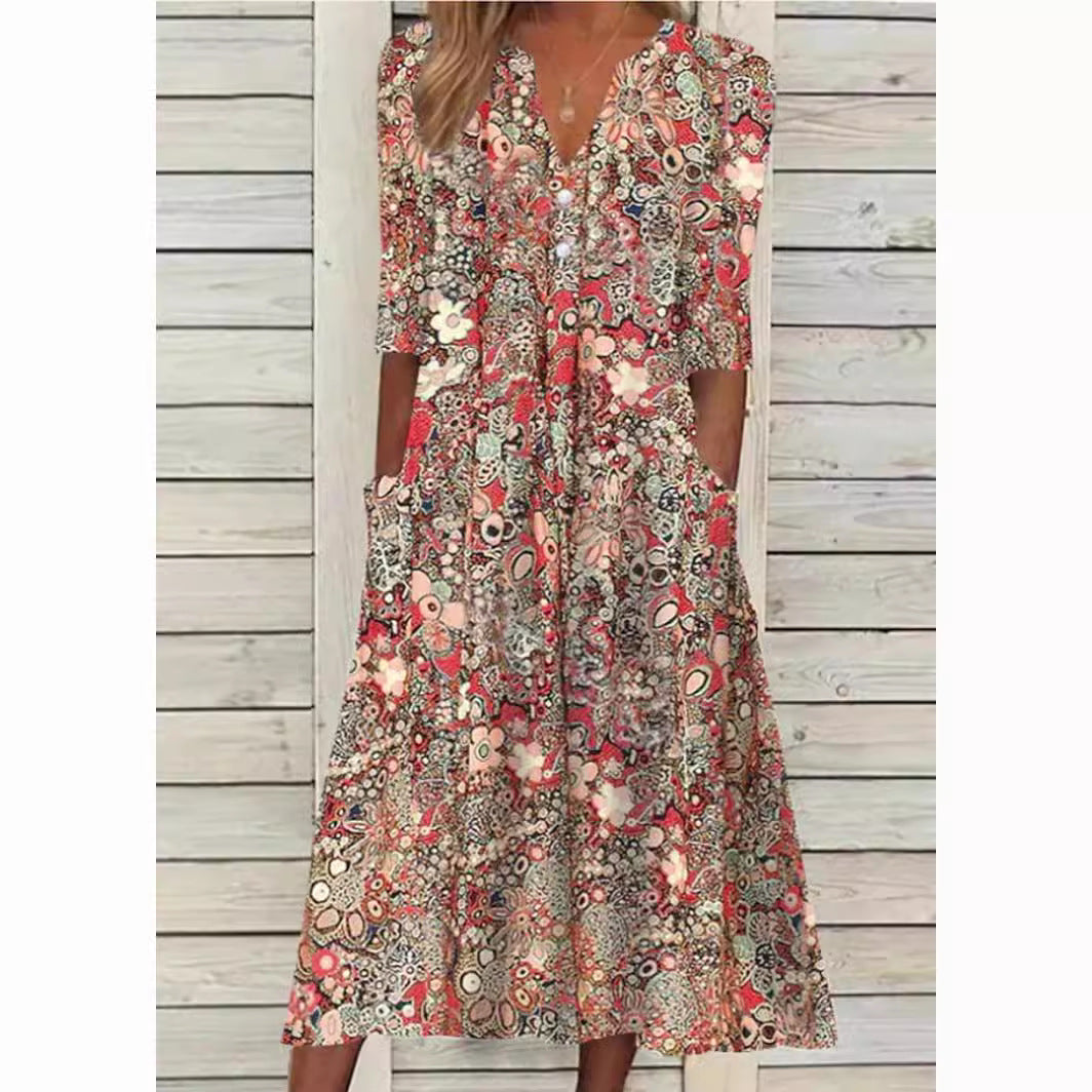 Elegant women's maxi dress with a flattering fit, perfect for sophisticated spring events. Clearance collection.