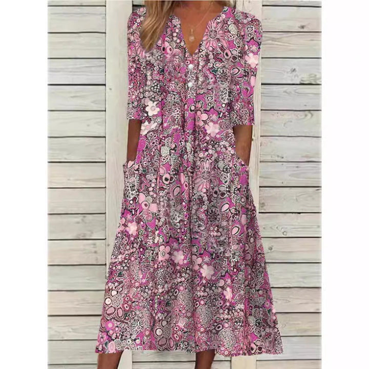 Blue sophisticated women's maxi dress, a comfortable yet elegant choice for spring formal or casual chic events.