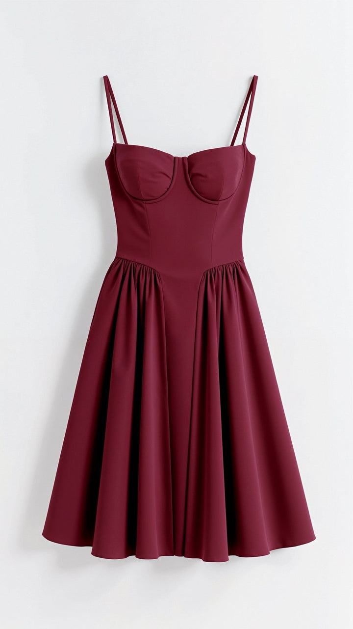 Graceful women's corset midi dress, perfect for cocktail parties, date night, or formal special occasions.
