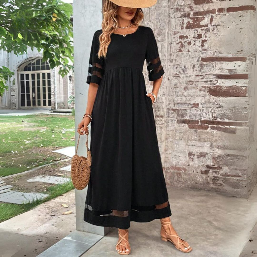 Elegant women's midi dress, flattering fit with tummy control for sophisticated style & comfort. Perfect occasion wear.