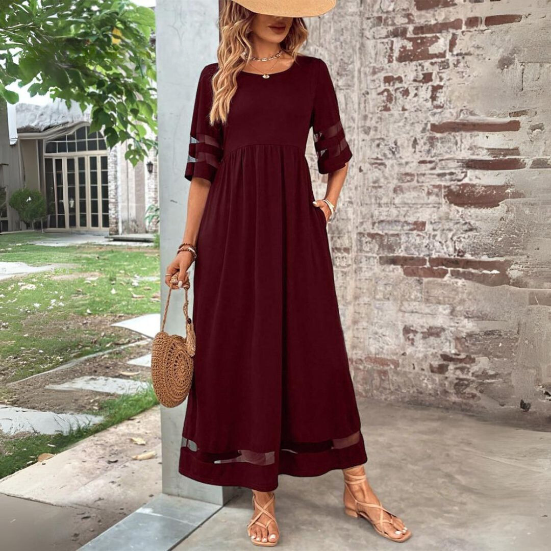 Versatile women's midi dress, elegant & flattering for occasion wear with comfortable tummy coverage. Sophisticated.