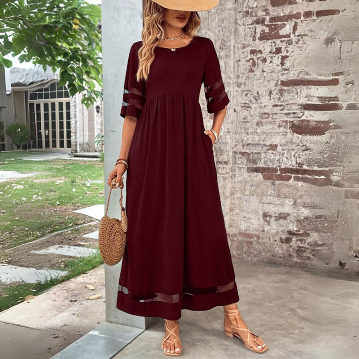 Versatile women's midi dress, elegant & flattering for occasion wear with comfortable tummy coverage. Sophisticated.