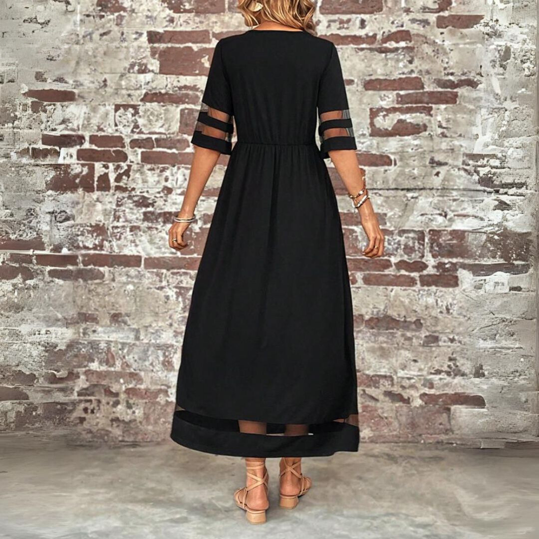 Elegant women's midi dress, flattering silhouette & tummy coverage for a polished, comfortable look. Versatile.