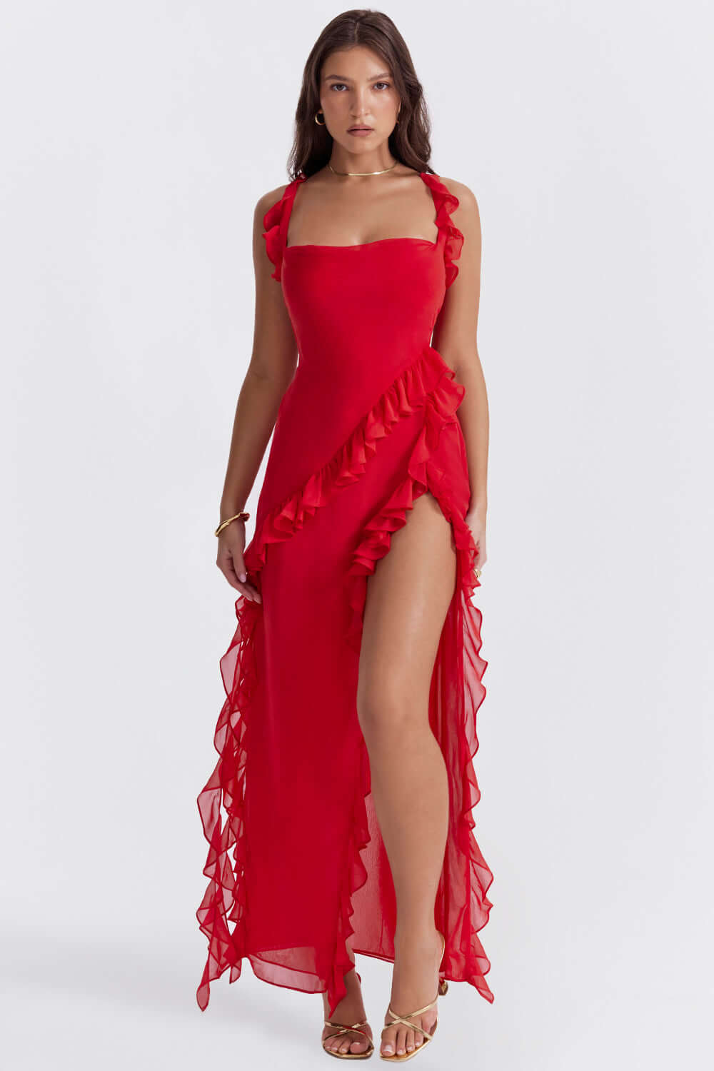 Sophisticated women's midi dress, offering a modern, elegant, & versatile look for any occasion, day or evening.