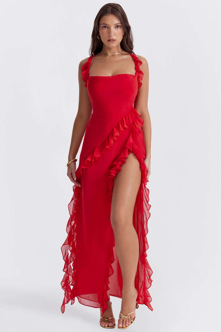 Sophisticated women's midi dress, offering a modern, elegant, & versatile look for any occasion, day or evening.