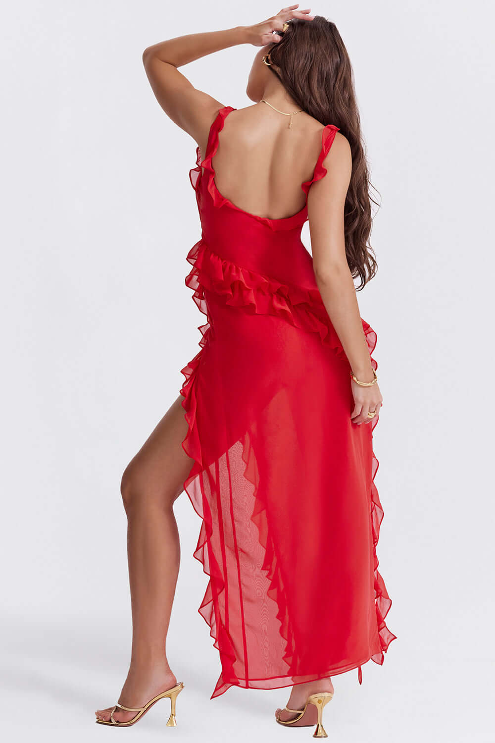 Comfortable & casual chic women's midi dress, modeled with ease, highlighting its versatile style for any day.