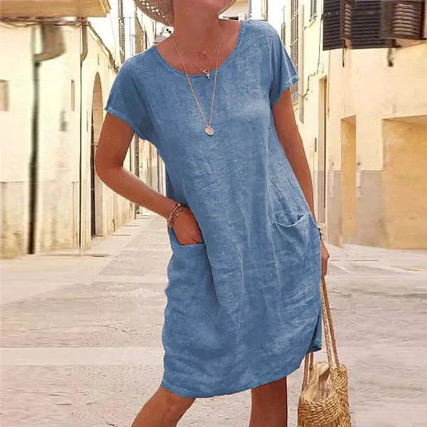 Versatile women's dress, day-to-evening wear, with tummy control design to boost confidence & style.
