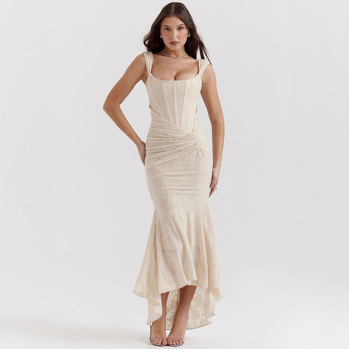 Luxurious satin-feel one-shoulder mermaid formal dress for women, an elegant choice for any special occasion.