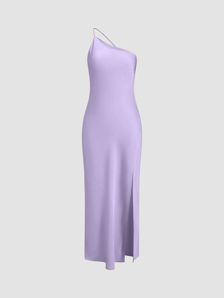Formal one shoulder open back maxi dress for women, an elegant choice for evening and cocktail events.