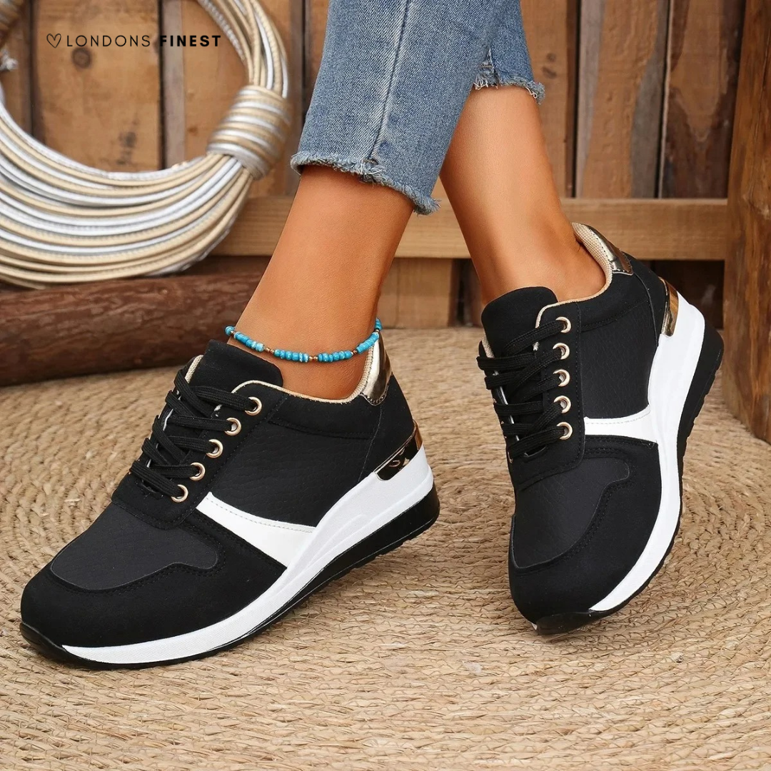 Stylish women's walking shoes with orthopedic arch support, providing cushioned comfort for daily activities and elegant wear.