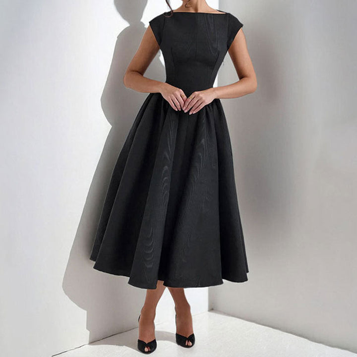 Chic women's sleeveless midi dress with elegant pleats, ideal for summer, spring, cocktail parties & special occasions.