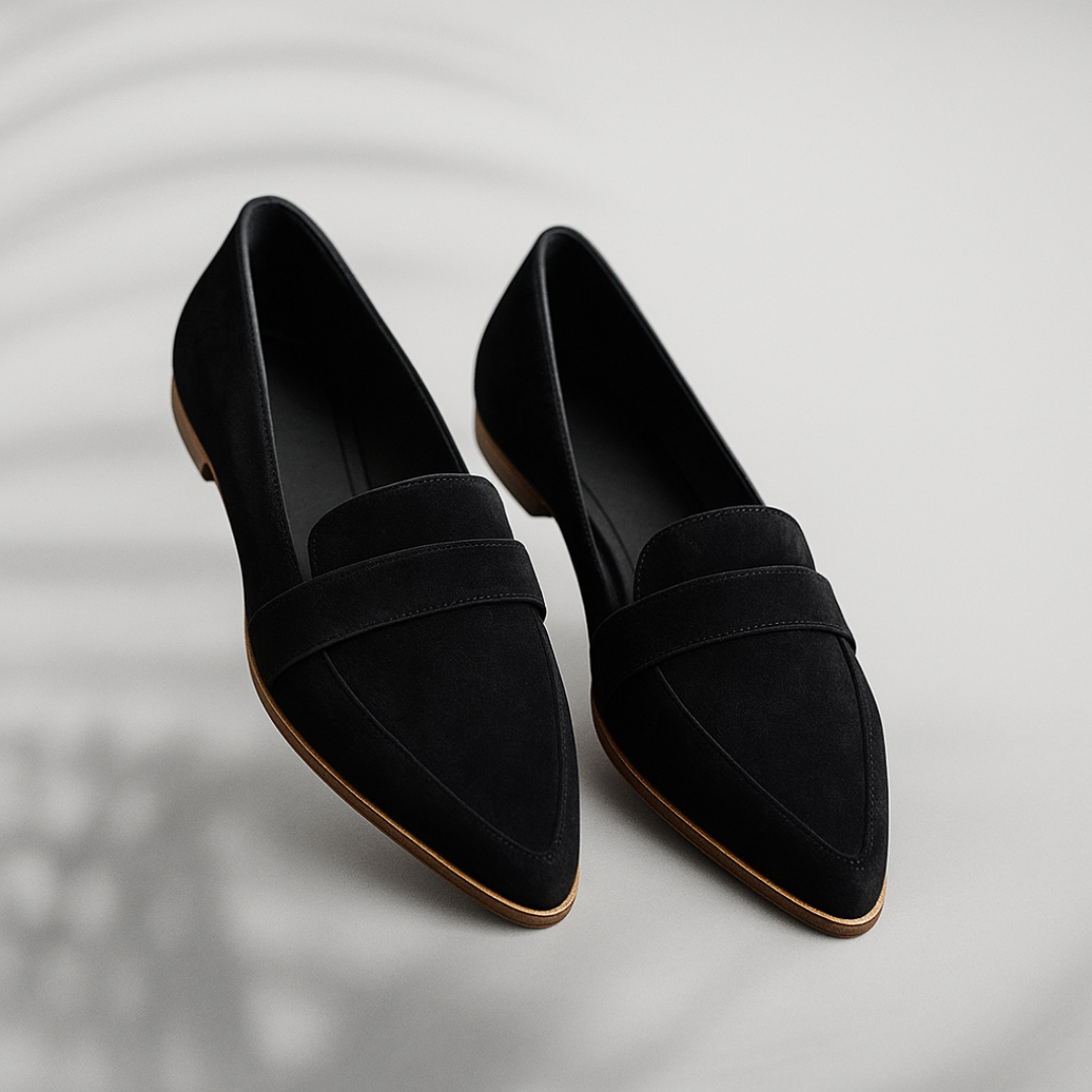 Elegant women's pointed toe slip-on loafers; versatile flats perfect for professional work or chic casual style.