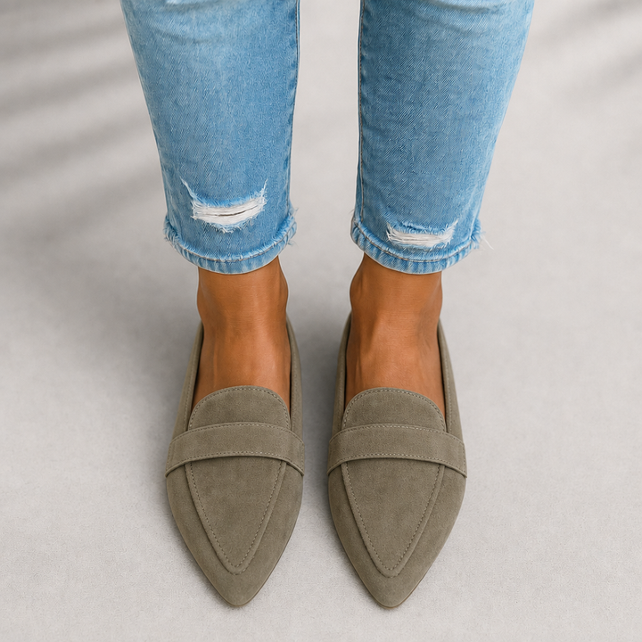Versatile women's pointed toe slip-on loafers, ideal elegant footwear for professional work and casual outings.