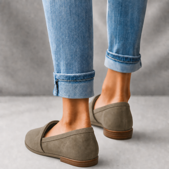 Professional women's pointed toe slip-on loafers, comfortable work shoes with a chic, elegant design.