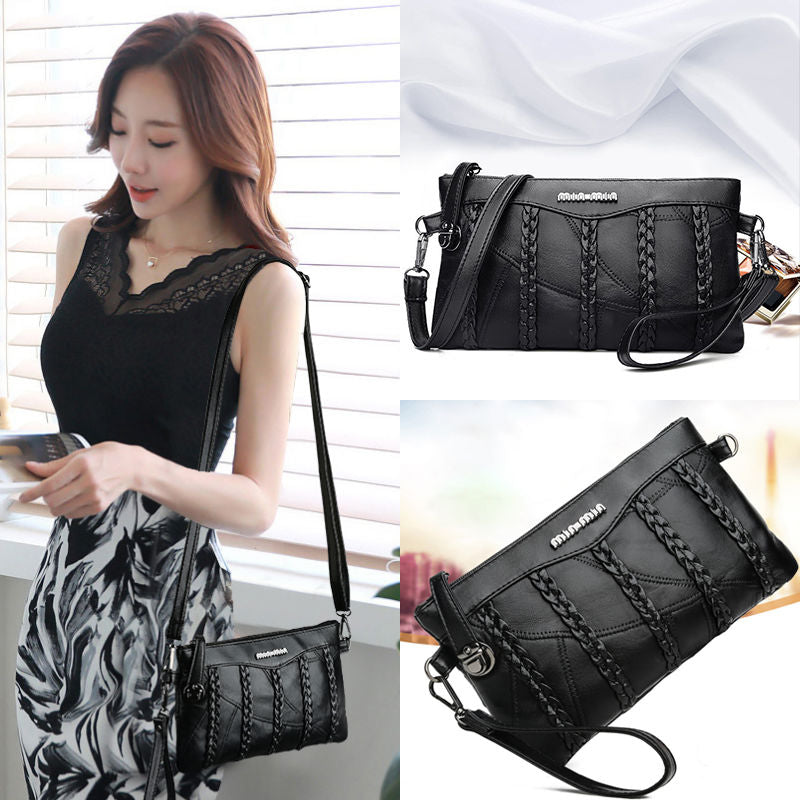 Stylish PU leather women's clutch, ideal for daily essentials with its spacious and organized interior.