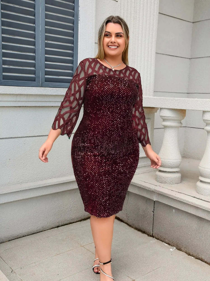 Stylish women's sequin lace cocktail dress, a chic choice for formal party wear.