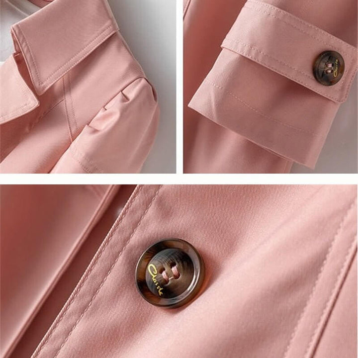 Women's elegant single-breasted trench coat, a sophisticated long jacket for fashion-forward spring & fall looks.