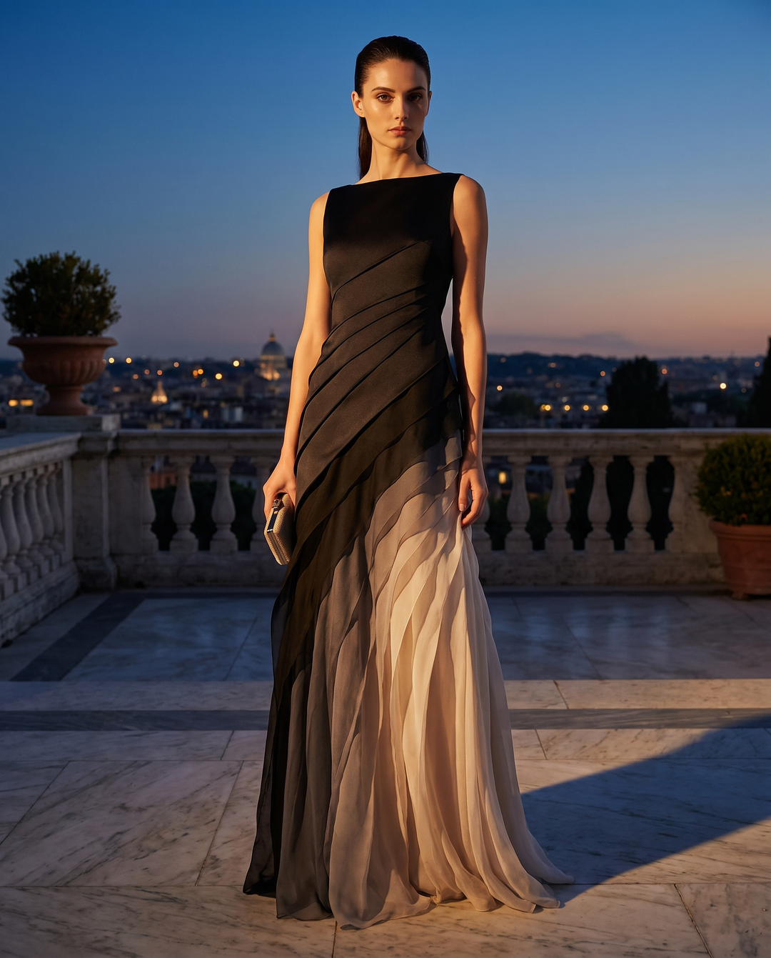 Black elegant sleeveless maxi dress, an ideal evening gown for women's formal party & gala events.