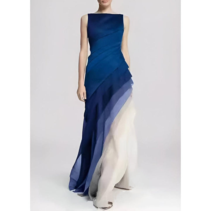 Long elegant sleeveless maxi dress for women, ideal formal wear for evening galas & special occasions.
