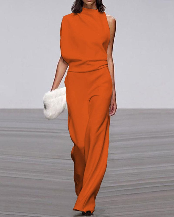 Effortlessly elegant women's sleeveless wide-leg jumpsuit for comfortable all-day wear and style.