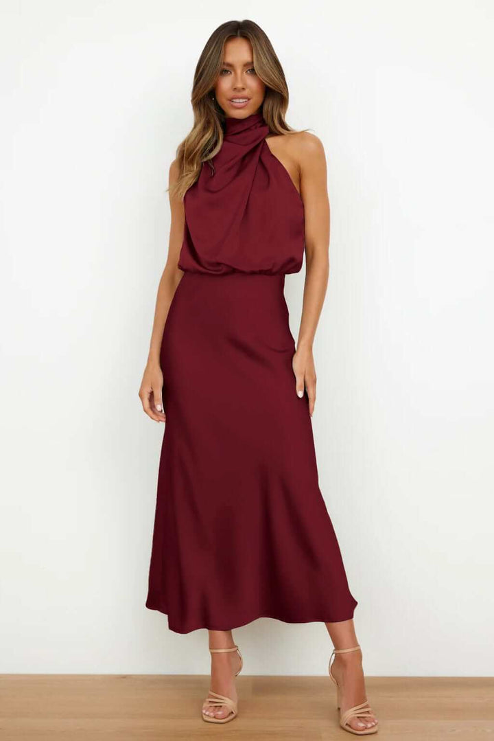 Beautiful women's elegant satin party dress, great for any special occasion.