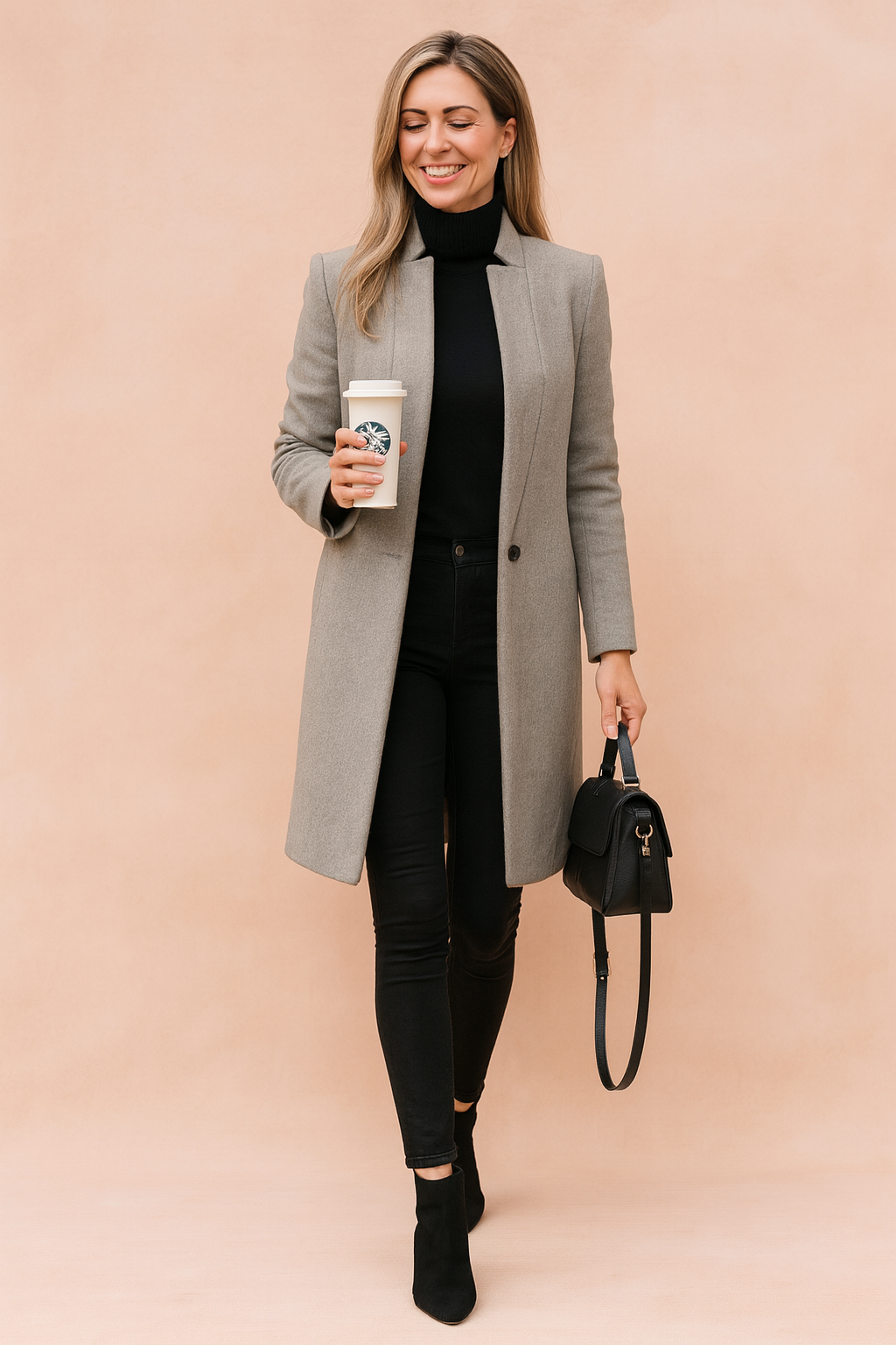Chic women's straight cut winter jacket. Versatile and warm, perfect for elegant everyday or office fashion.