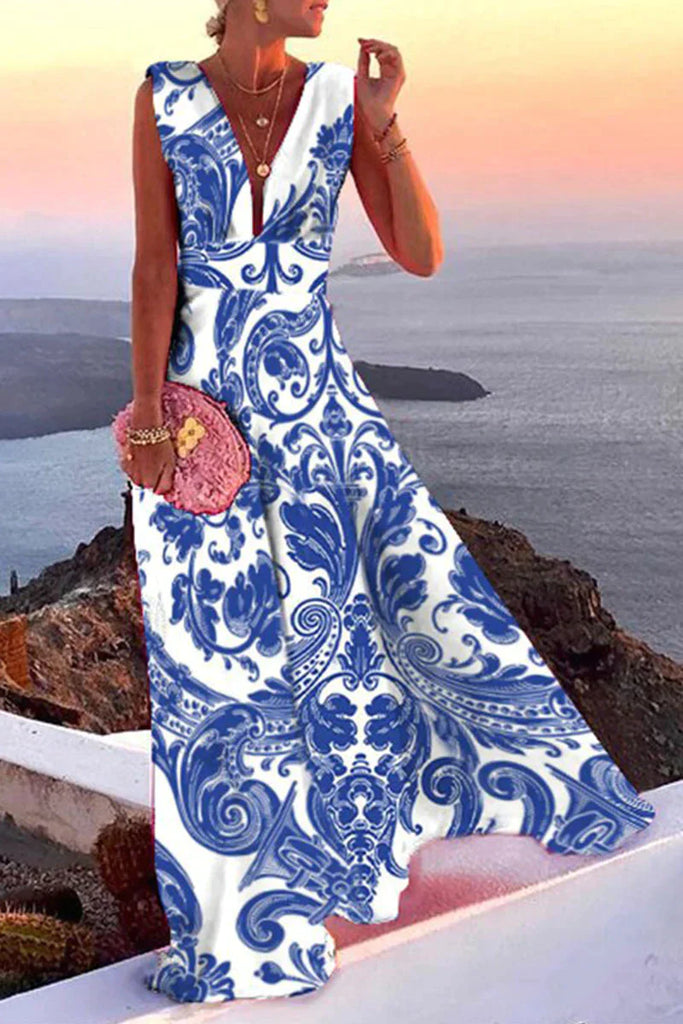 Chic women's colorful summer midi dress, perfect for elegant parties, beach days, or vacation wear. New style.