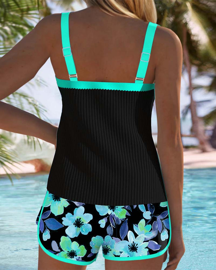 Women's elegant tankini, a flattering two-piece swimsuit set designed for sophisticated poolside style.