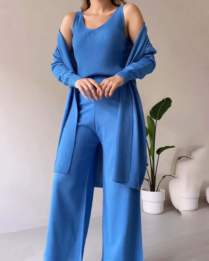 Stunning women's elegant three-piece formal dress set, perfect for mother of the bride or elegant events.